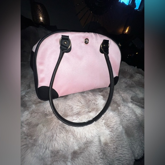 RARE Juicy Couture "GIVE ME TREATS" Pet Carrier 👑 Pink Velour Travel Bag - Picture 8 of 17